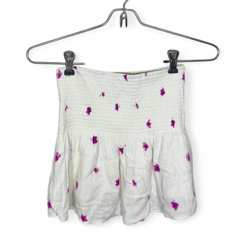 Etiquette White/Purple Floral Skirt With Elastic Waistband 💐